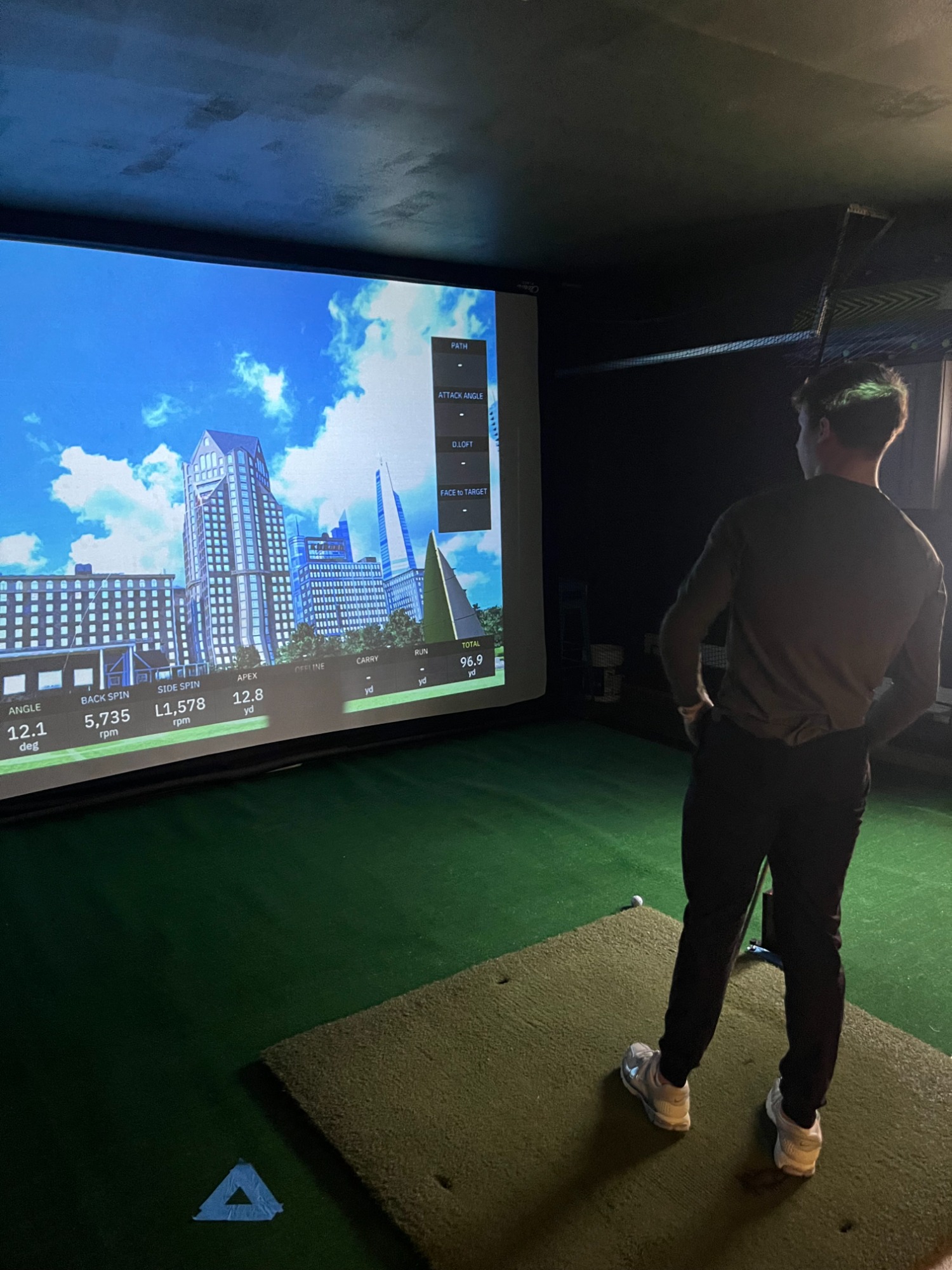 Mancave golf simulator build photo 5
