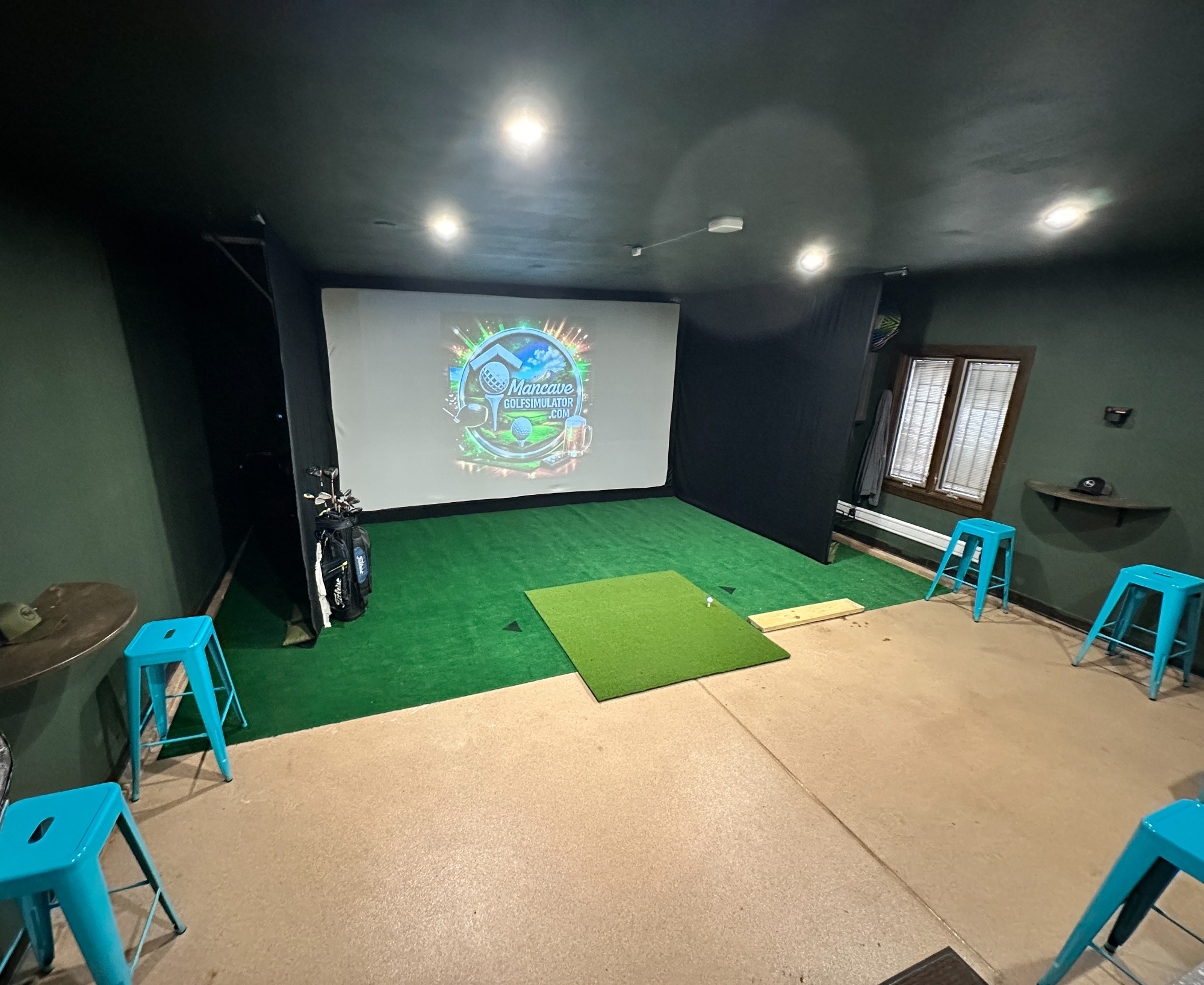 Mancave golf simulator build photo 13